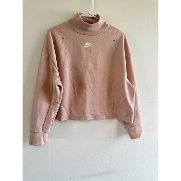 Nike Size S $100 Sportswear Tech‎ Fleece Women's Turtleneck Sweatshirt Oversized - Picture 1 of 8